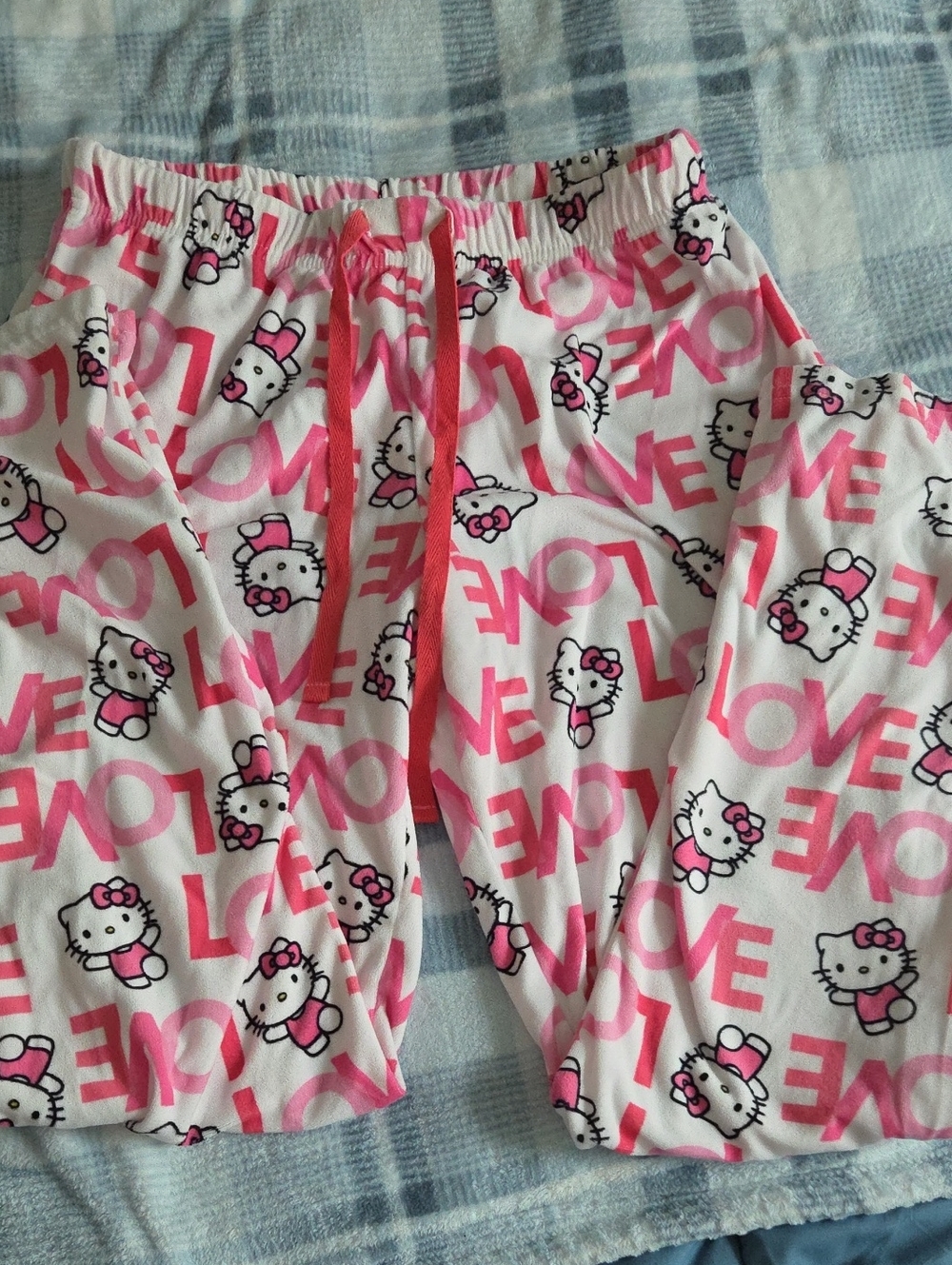 Hello Kitty Pink and White Sleep Pants with Drawstring